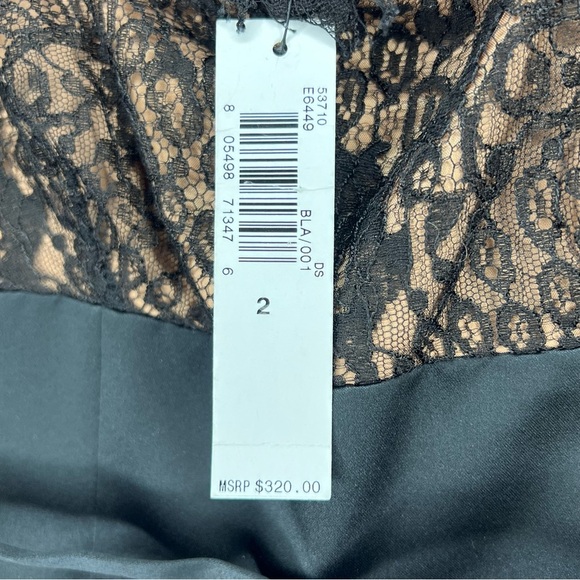 Laundry Shelli Segal Size 2 Cocktail Dress Lace Overlay Midi Cocktail Party NWT - Picture 7 of 14
